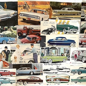 Vintage 50's Cars Ephemera Pack, ORIGINAL Retro Ad's, 50's Advertisements, Junk Journal, Smash Book, Fifties Auto Ads, Scrapbooking, 25 Pcs