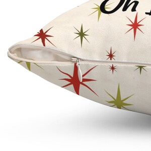 Christmas Reindeer Pillow, Vintage Look Holiday Throw Pillow, Retro Reindeer Pillow, Retro Christmas Decor, 50's Reindeer Throw Pillow image 3