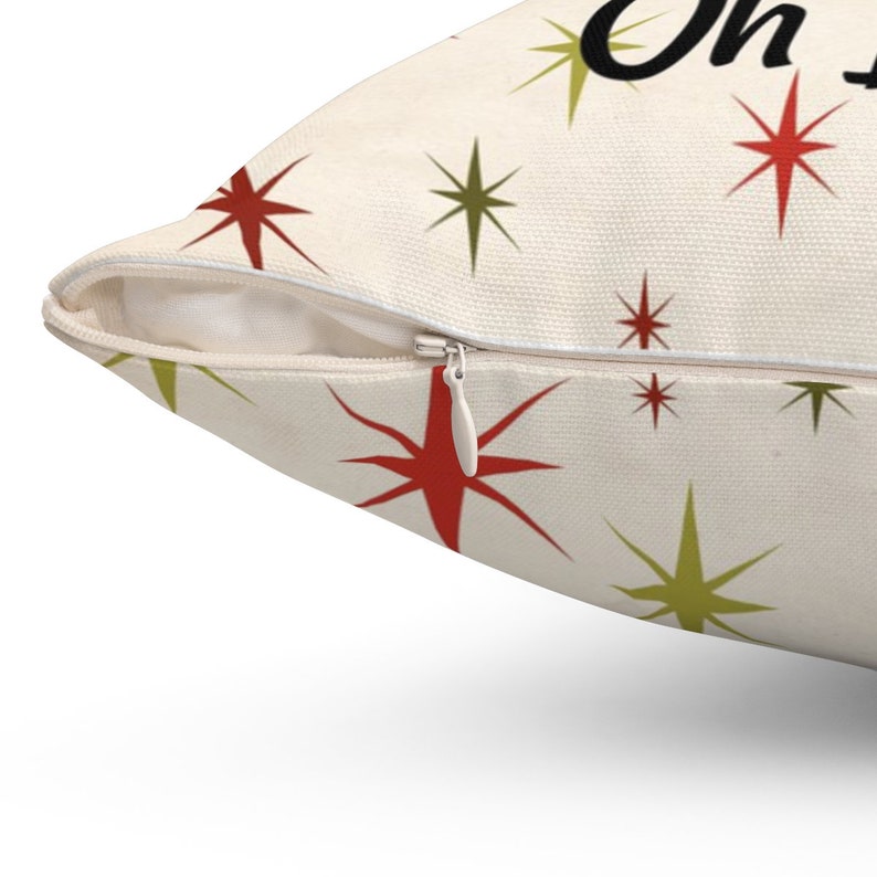 Christmas Reindeer Pillow, Vintage Look Holiday Throw Pillow, Retro Reindeer Pillow, Retro Christmas Decor, 50's Reindeer Throw Pillow image 3