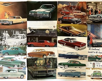 Vintage Cars Ephemera Pack, ORIGINAL Retro Ad's, 50's Advertisements, Junk Journal, Smash Book, Fifties Auto Ads, Scrapbooking, 20 Pieces