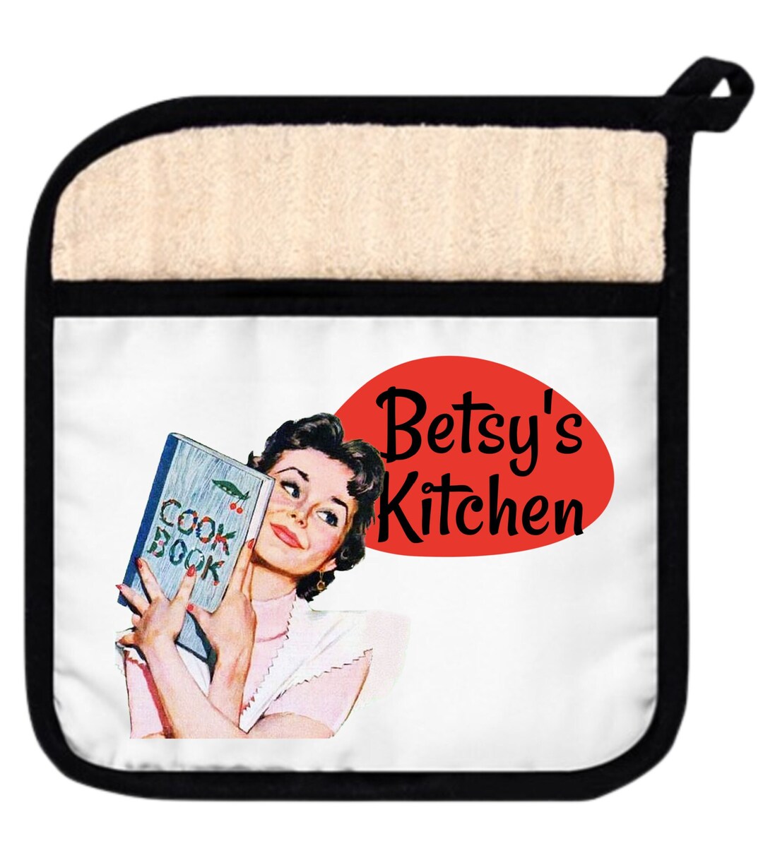 Personalized Retro Pot Holder Gift for Mom, Vintage Style 50's