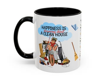Personalized Funny Mom Mug, Sarcastic 50s Housewife Coffee Mug, Retro Mid Century Kitchen Gift, Anywhere But The Kitchen, Gift for Her