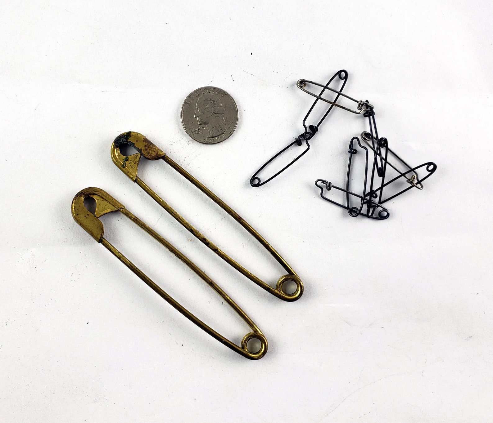 Vintage Large Brass Safety Pins 3.75 Long Bonus Pins Etsy