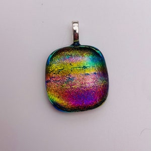 Dichroic Sunset  Rainbow  Glass Pendant - Handmade - UK (62)