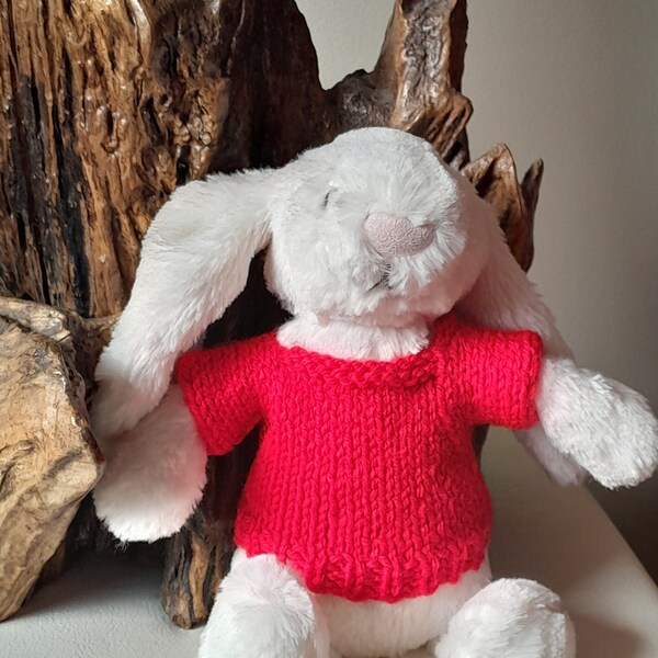 Small Sweater Red for Small Teddy Bear such as Tiny Bartholomew, Small Jellycat, Steiff, Beanie or Plushies