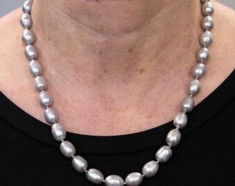 Silver Fresh Water Pearl Necklace - Etsy