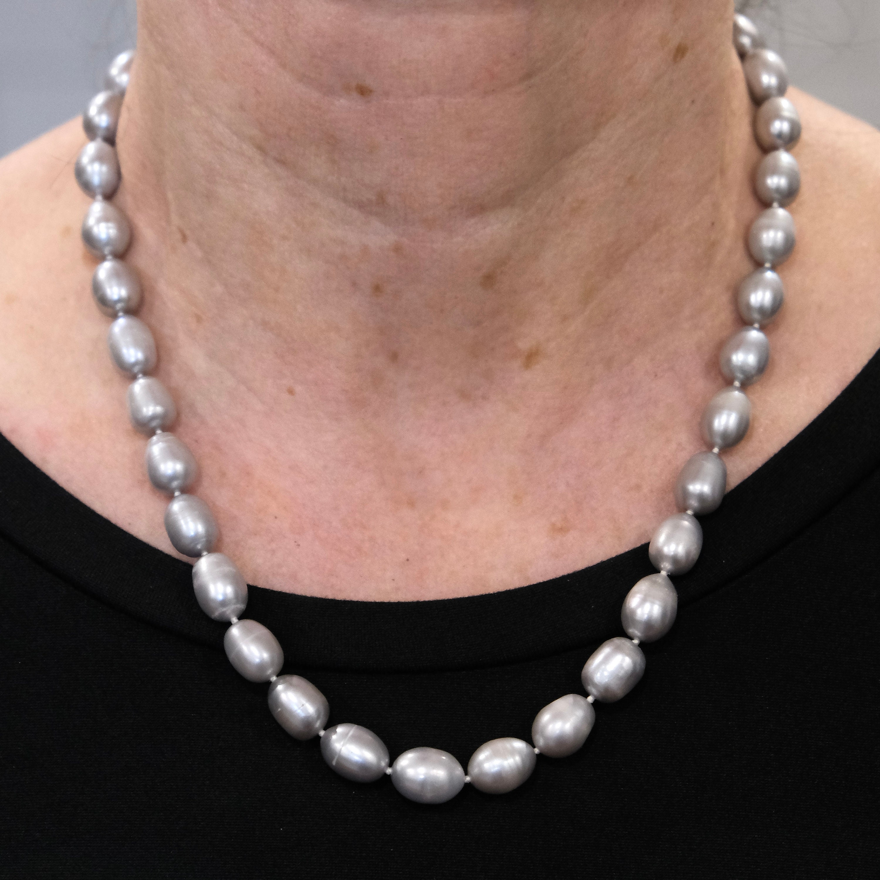 TATIANA☆Classy Fresh Water Pearl Necklace Fresh Water White Pearls Necklace One Strand - 42” Long | eBay