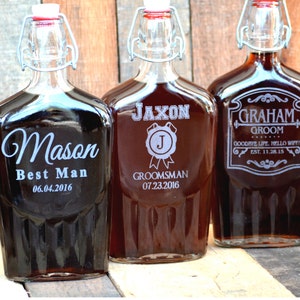 Regalo Groomsmen, Groomsman Flask Gift, Pallone personalizzato, Pallone inciso, Decanter di whisky personalizzato, Boccette per feste di matrimonio, Regalo Top Man
