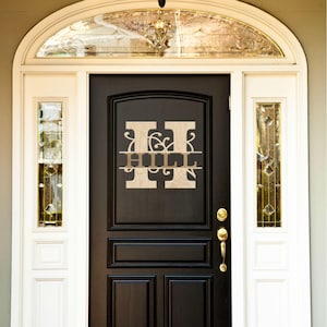 Colgador de puerta de monograma, regalo de boda, monograma de boda, colgador de puerta de carta, corona de puerta de entrada, regalo de compromiso, regalo de aniversario, novia para ser
