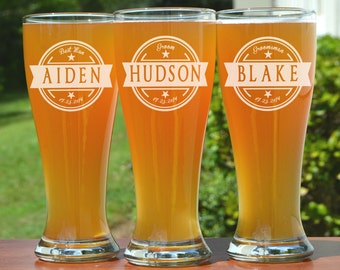 Personalized Groomsmen Gifts, Beer Glasses, Wedding Toasting Glasses, Pint Glasses, 10 Custom Beer Mugs, Gifts for Groomsmen, 16oz Glassware