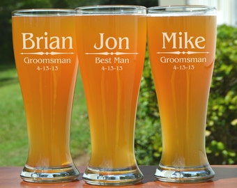 Best Man Gift, Personalized Beer Glass, Custom Engraved Best Man Glass, Gifts for Groomsmen, Best Man Proposal, Custom Beer Mug