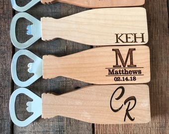 Groomsmen Gift / Personalized Bottle Opener / Wedding Party / Custom Beer Opener / Groomsman Gift / Wood Bottle Opener / Best Man Gift
