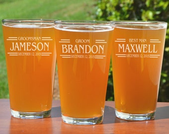 Personalized Beer Glass Personalized Groomsmen Gifts Pint - Etsy