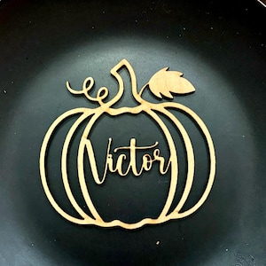 Fall Wedding Place Setting, Thanksgiving Place Cards, Pumpkin Place Cards, Halloween Wedding Guest Place Cards, Thanksgiving Table Decor