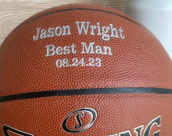 Personalized Basketball, Groomsmen and Best Man Gift, Wedding Keepsake, Ring Bearer Gift, Gifts for Men, Best Man Gift, Engraved Basketball