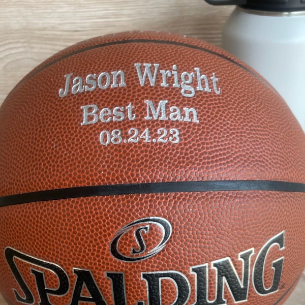 Personalized Basketball, Groomsmen and Best Man Gift, Wedding Keepsake, Ring Bearer Gift, Gifts for Men, Best Man Gift, Engraved Basketball