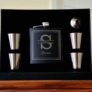 Set of 7, Groomsmen Gifts, Personalized Gift for Him - Groomsmen Wedding Gift, Best Man, Flask Gift Set - Wedding Gift for Groom, Mens Gift