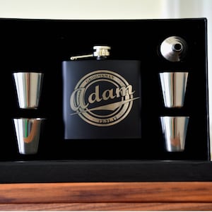 6 Groomsmen Gifts, Flasks, Groom Gift, Flask, Best Man Gift Custom Flask, Bachelor Party Gift for Wedding Party, Personalized Flask Gift Box