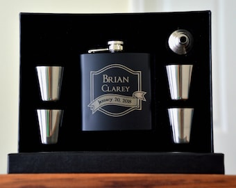 Groomsmen Gift Flasks, Personalized Groomsman Proposal, Flask, Asking Groomsmen, Engraved Flask, Wedding Party Gift, Engraved Shot Glasses