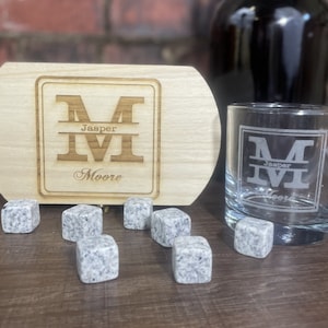 Custom Groomsmen Gift Set, Personalized Whiskey Glasses, Wedding Groomsmen Man Crates, Engraved Rocks Glasses, Whiskey Glass Bar Box Set image 1