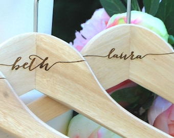 Monogrammed Dress Hangers Wedding Bridesmaids Gift, 12 Personalized Hangers Bridal Party Gift, Mother of the Bride Groom Gift Wedding Party