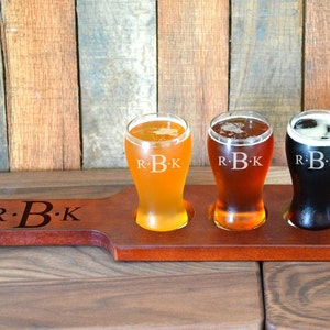 Groom Gift, Boyfriend Gift, Beer Flight Paddle, Gifts for Him, Personalized Wedding Gift, Groomsmen Beer Glasses, Best Friend Gift for Men