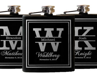 flasks 5 groomsmen gifts custom gift groomsmen suit and etsy