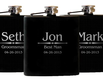 flasks 5 groomsmen gifts custom gift groomsmen suit and etsy