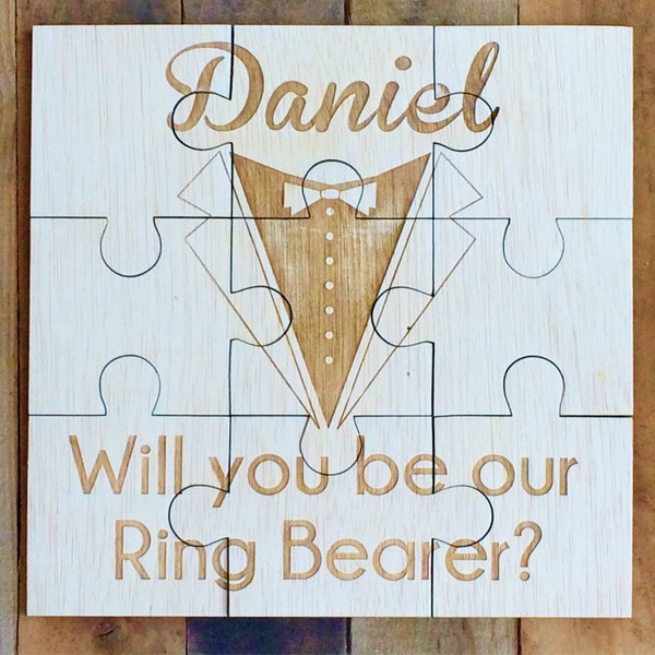 Wedding Party Ring Bearer Gift, Personalized Ring Bearer Puzzle, Asking Ring Bearer, Custom Puzzle, Wedding Flower Girl, Wedding Ring Bearer