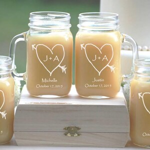 Mason Jar Gifts - 12 Wedding Party Drinking Glasses - Personalized Mason Jar Mugs - Groomsmen Gift, Bridesmaid Gift, Mason Jar Tumblers