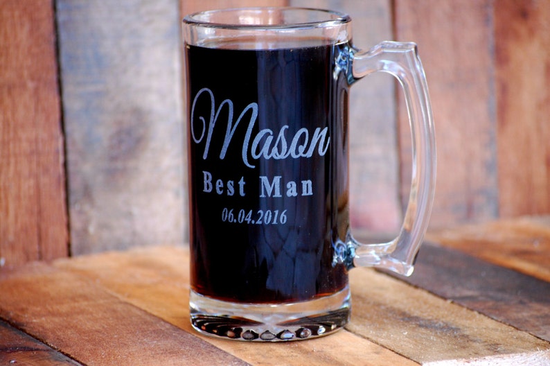 Personalized Beer Mug, Groomsmen Mug, Personalized Mug for Wedding Gift, Engraved Mug, Best Man Gift, Gifts for Men, Mens Gift, Groomsmen image 5