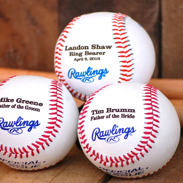 Ring Bearer Gift, Personalized Baseball, Custom Wedding Gift, Engraved Baseball Gift for Ring Bearer, Groomsmen Gift, Gifts for Men