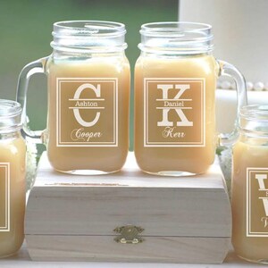 5 Wedding Party Gifts, Personalized Mason Jar Mugs, Engraved Groomsmen Gift, Bridesmaid Gift, Mason Jars Bulk, Custom Beer Mug, Bridal Party