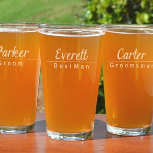 Groomsman Beer Glass, Engraved Pint Glass, Groomsmen Gift Idea, Groomsman Beer Mug, Personalized Best Man Gift, Groomsman Glass