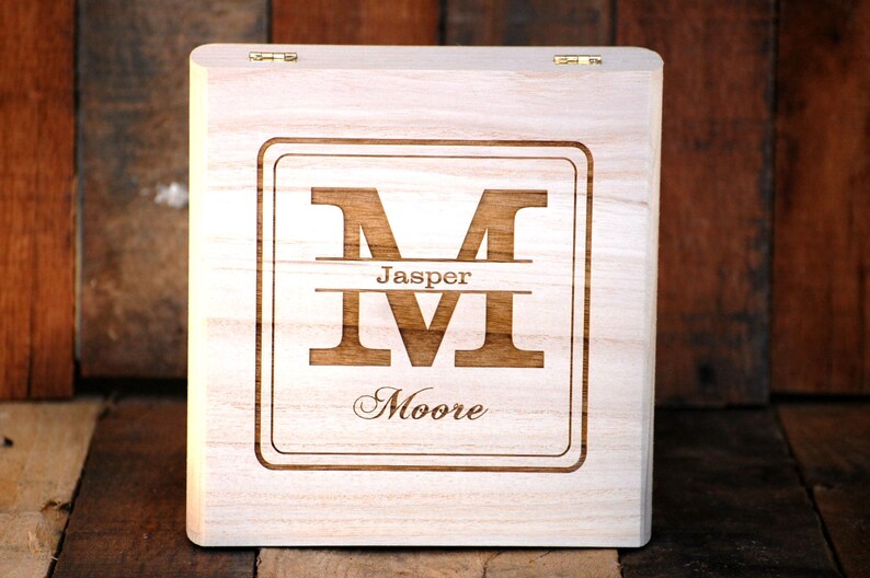 Groomsmen Gift Set of 1 Cigar Box Flask Gift Set Personalized Cigar Box Groomsmen Keepsake Box Personalized Wedding Thank you Gifts for Men image 3