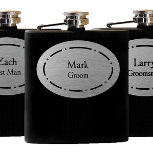 11 Personalized Groomsmen Gifts - Custom Engraved Wedding Flasks Liquor Flasks - Set of 11, Groomsman Best Man Gift