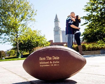 Wedding Engagement Photo Prop Sign, Save the Date Football, Couples Wedding Announcement, Engagement Photos, Couples Football, Wedding Date