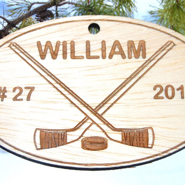 Regalo squadra di hockey, ornamento natalizio personalizzato, campionato di hockey, regalo di Natale, disco da hockey, calze di Natale, bastoni da hockey
