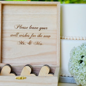 Hochzeitsgeschenk Für das Brautpaar, Wünsche für das Brautpaar, Liebe Hochzeit Thema, Laser cut Herzen, Hochzeit Gästebuch, Laser cut Herzen Holz Geschenkbox