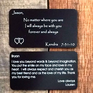Regalo para el día de la boda del novio, tarjeta de inserción de billetera, regalos del día de la boda para el novio, tarjetas del día de la boda, paquete de la billetera de la boda, regalo de la novia al novio