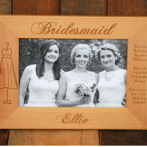 Customized Bridesmaid Gift - Unique Bridesmaid Proposal Picture Frame for Flower Girl or Maid of Honor -  Personalized Gift for Bridal Party