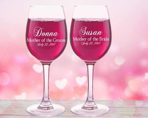 Personalized Mother of the Bride or Groom Wine Glass