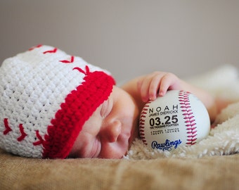 Personalized Birth Announcement Baseball, Baby Boys Gift, Engraved Baseball Custom Baseball, Sports Nursery Typography, Monogrammed Baseball