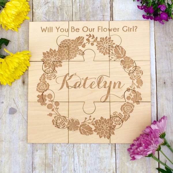 Personalized Puzzle, Will You Be My Flower Girl, Flower Girl Ideas, Wedding Gift for Flower Girl, Flower Girl Proposal Puzzle