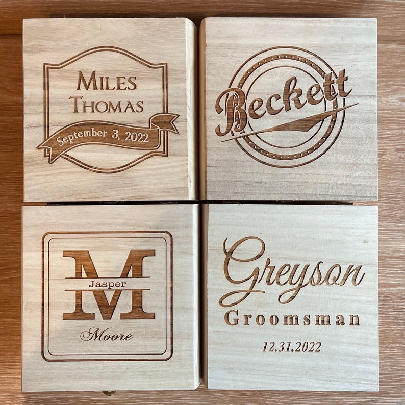 Groomsmen Gift Box, Groomsmen Proposal, Groomsmen Gifts, Groomsmen Box, Groomsman Gift, Custom Best Man Gift, Personalized Groomsmen Gift Wood Box - Option 1