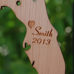 Our First Christmas Ornament State Wedding Ornament Personalized Wedding Gift Ornament Wood America