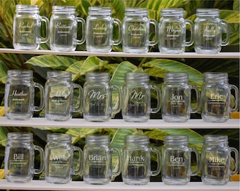 Custom Mason Jar Mugs, Groomsmen Gifts, Personalized Wedding Party Gifts, Groomsmen Wedding Party, Groomsman Wedding Favors, Mason Jar Glass