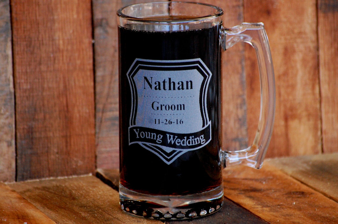 Wedding Beer Mugs Personalized Groomsmen Gifts Customized Beer Etsy