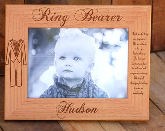 Ring Bearer Gift Personalized Ring Bearer Frame Custom Engraved Wedding Picture Frames Ring Bearer Thank You Gift Flower Girl Gift