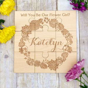 Flower Girl Puzzle Invitation, Flower Girl, Flower Girl Proposal, Asking, Wedding Invitation, Girl, Will You Be Our Flower Girl Puzzle Card